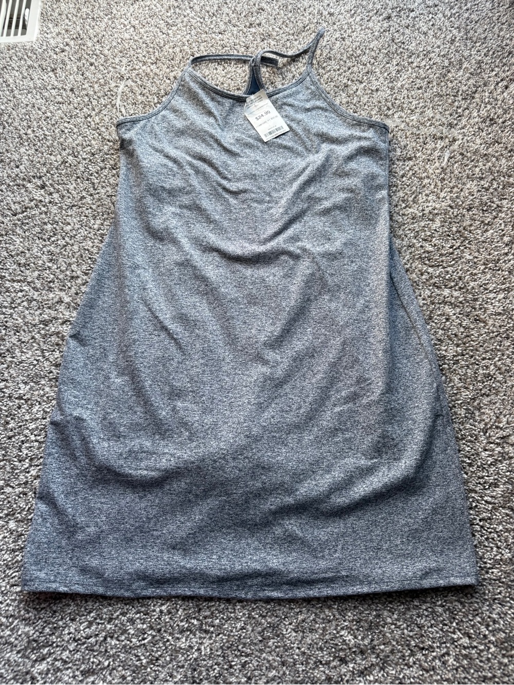 NWT Kyodan Gray heather jumpsuit with built in bra and shorts, size M